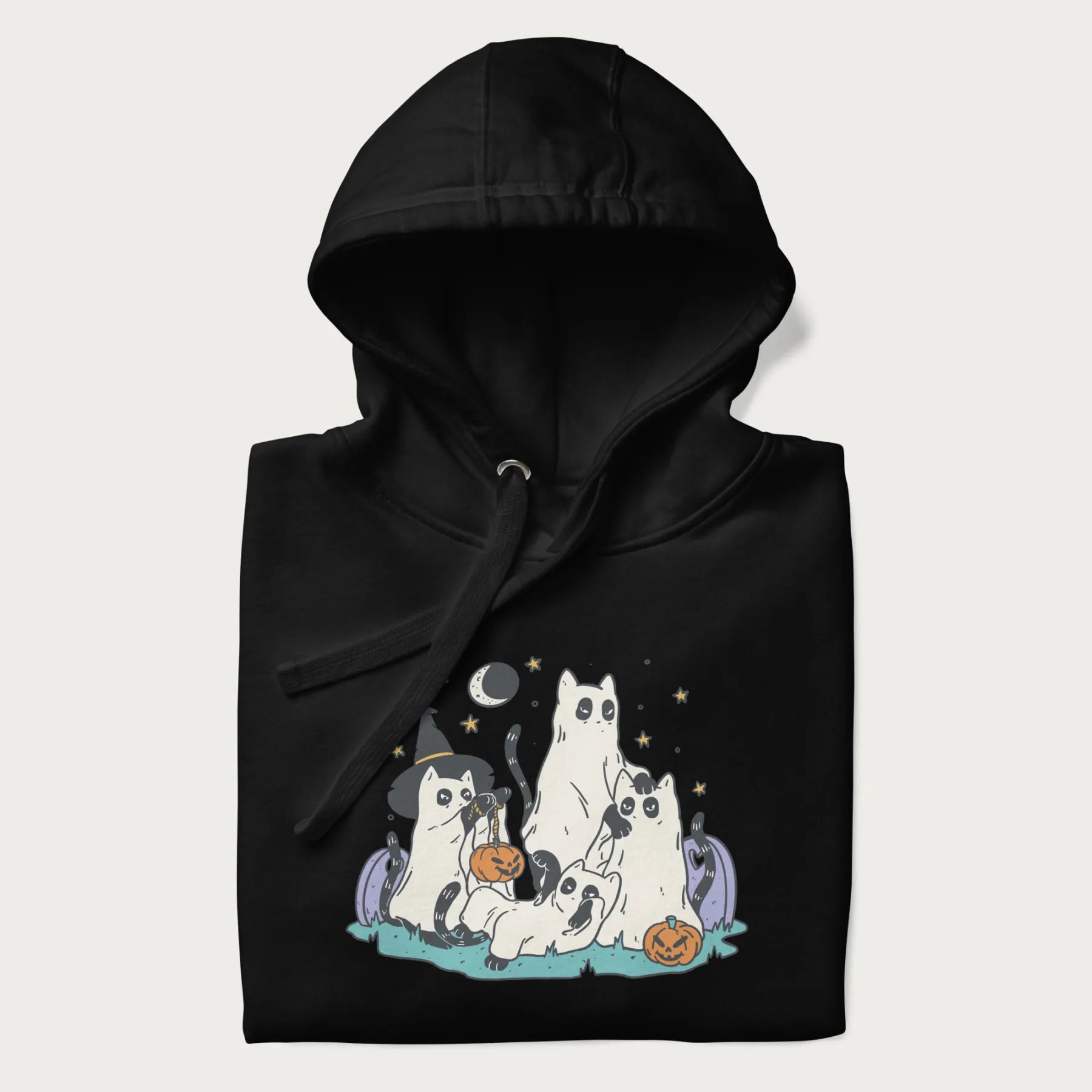 Ghostly Gathering Halloween Cat Hoodie
