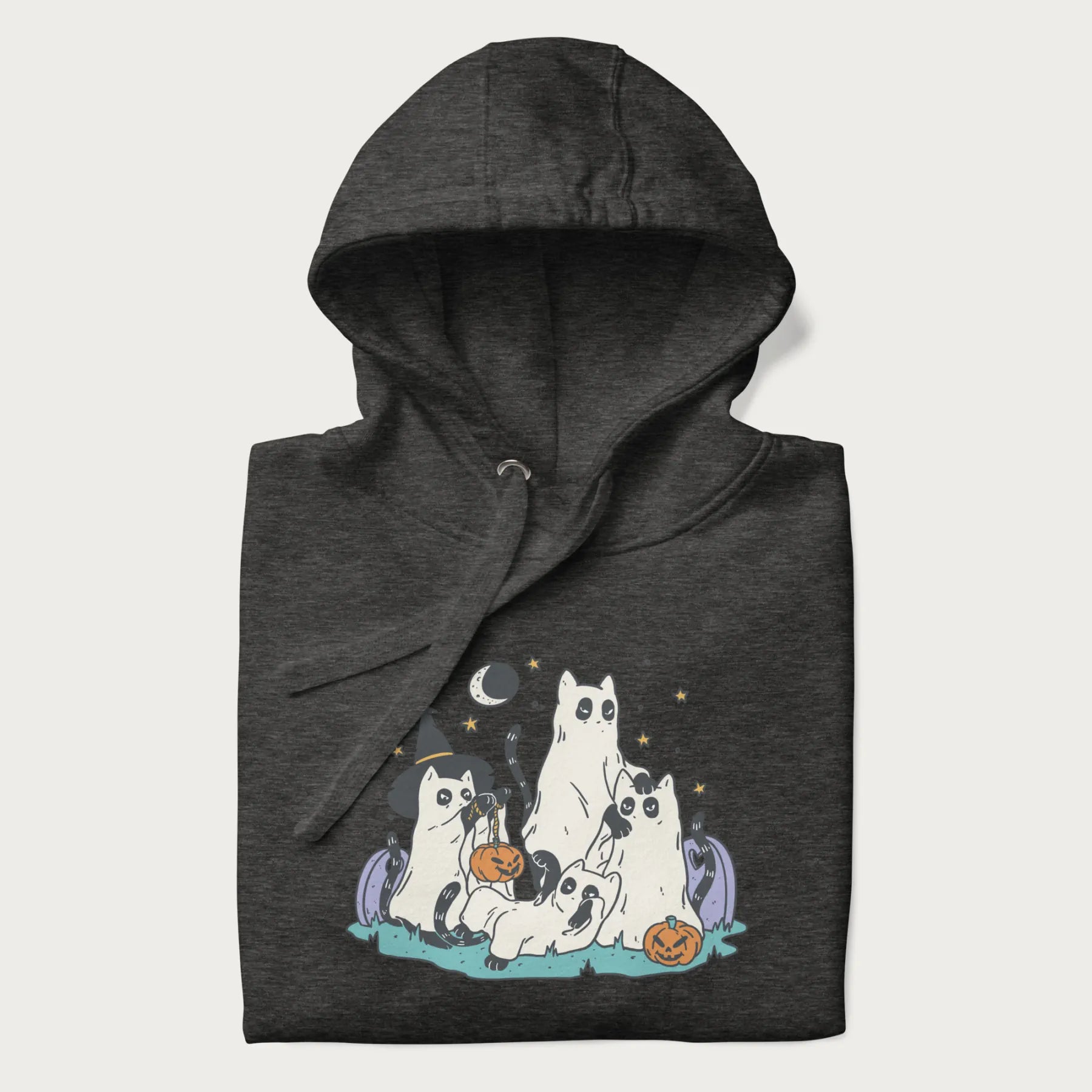 Ghostly Gathering Halloween Cat Hoodie