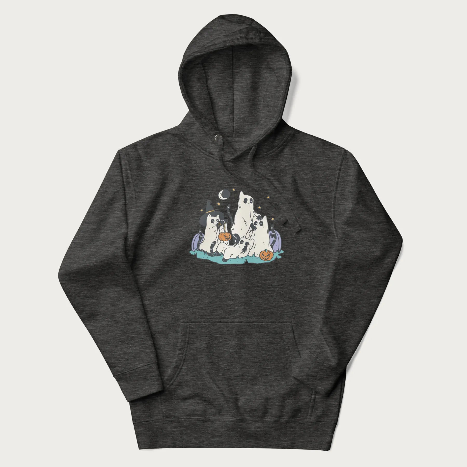 Ghostly Gathering Halloween Cat Hoodie