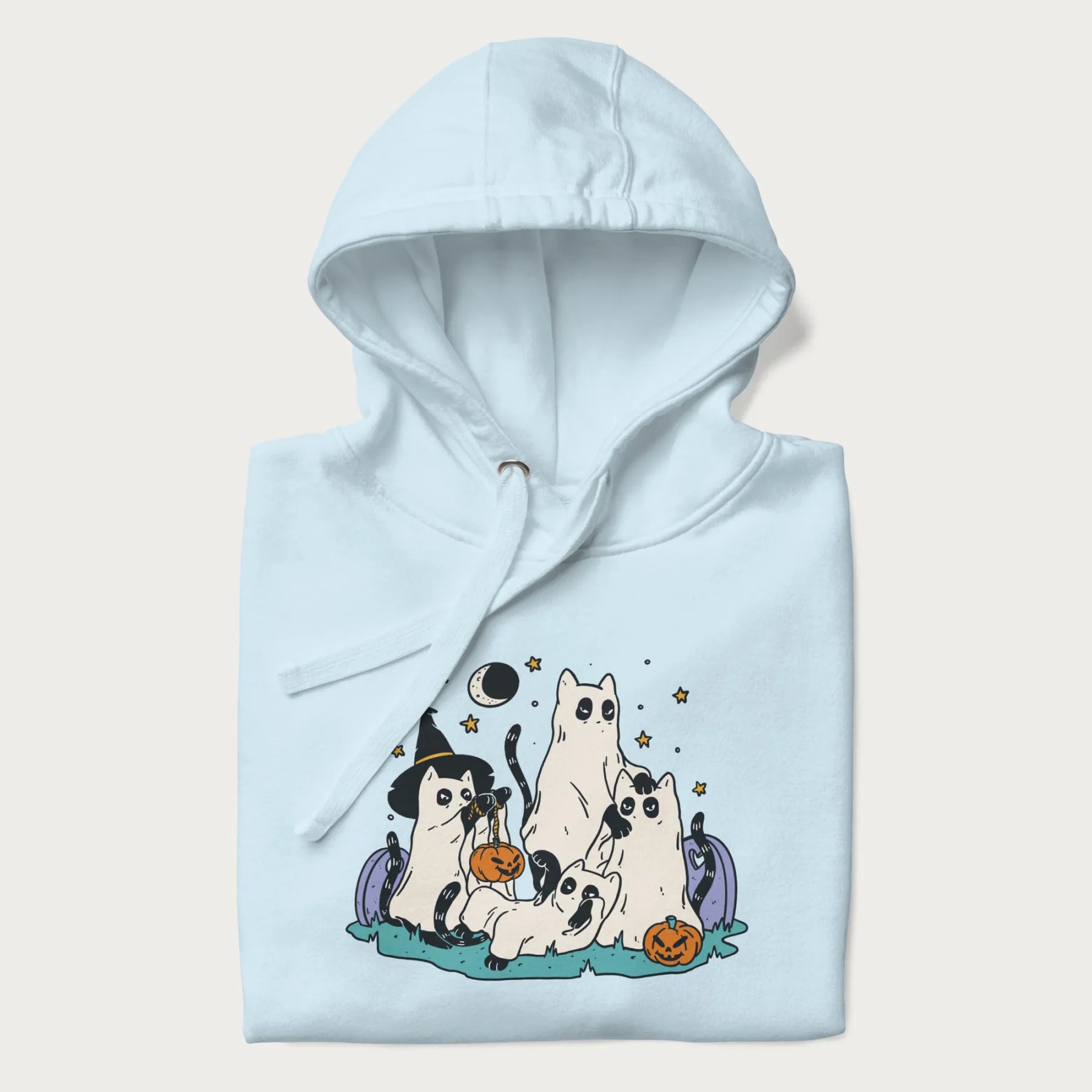 Ghostly Gathering Halloween Cat Hoodie