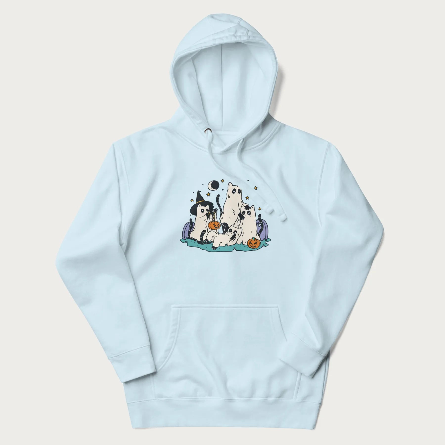 Ghostly Gathering Halloween Cat Hoodie