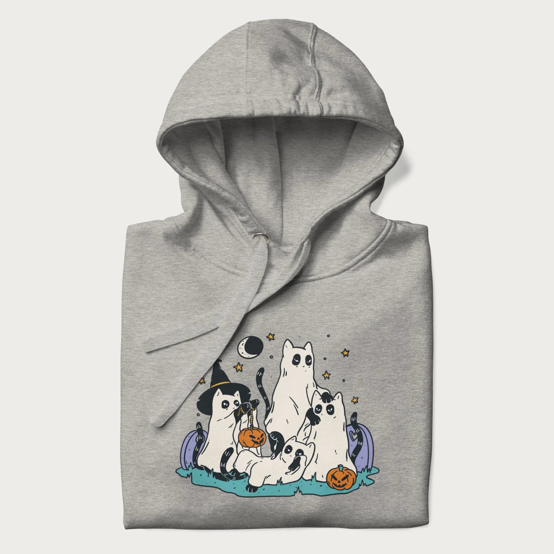Ghostly Gathering Halloween Cat Hoodie