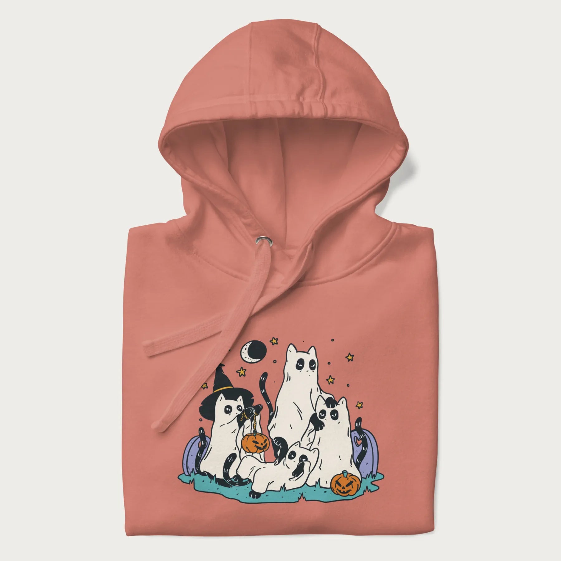 Ghostly Gathering Halloween Cat Hoodie