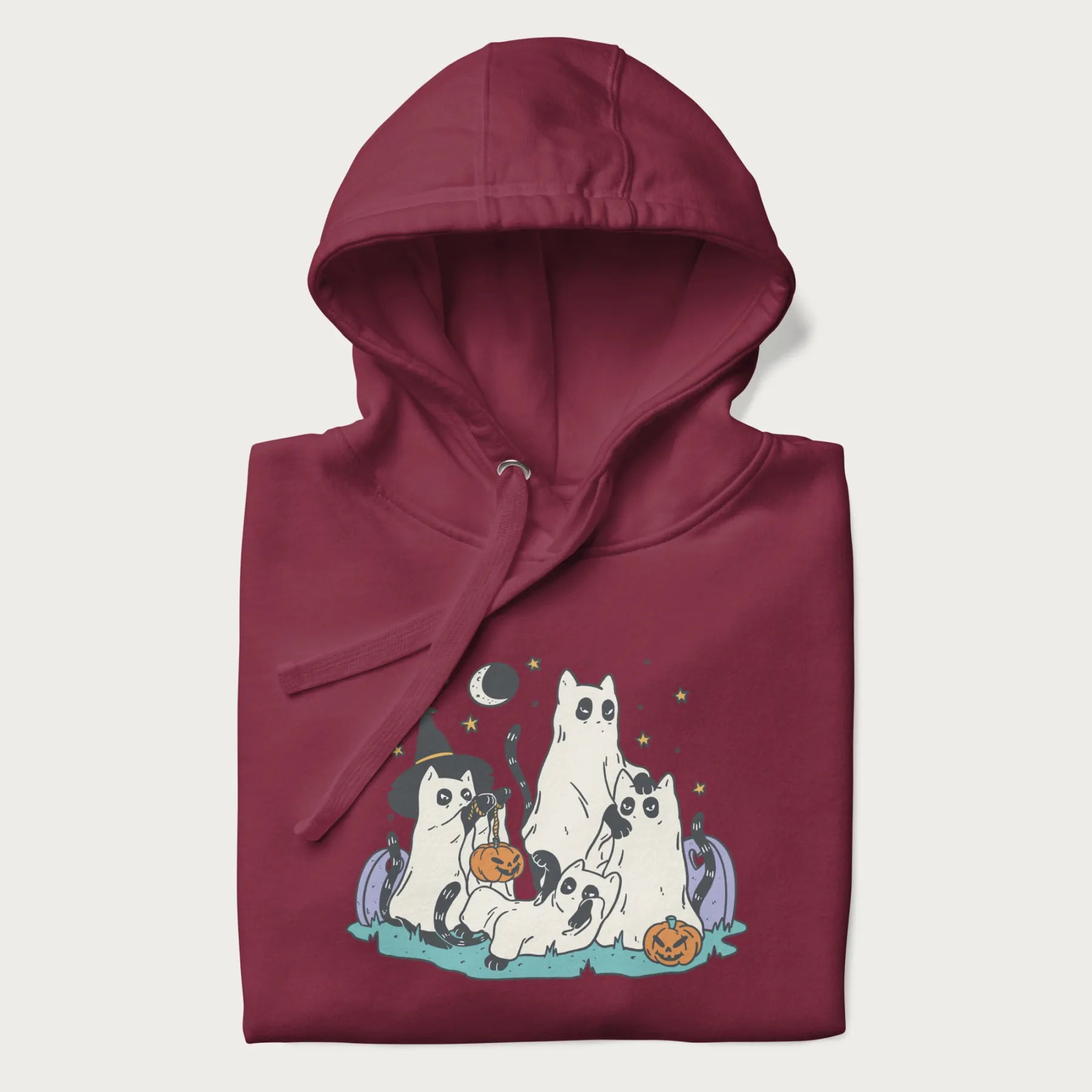 Ghostly Gathering Halloween Cat Hoodie