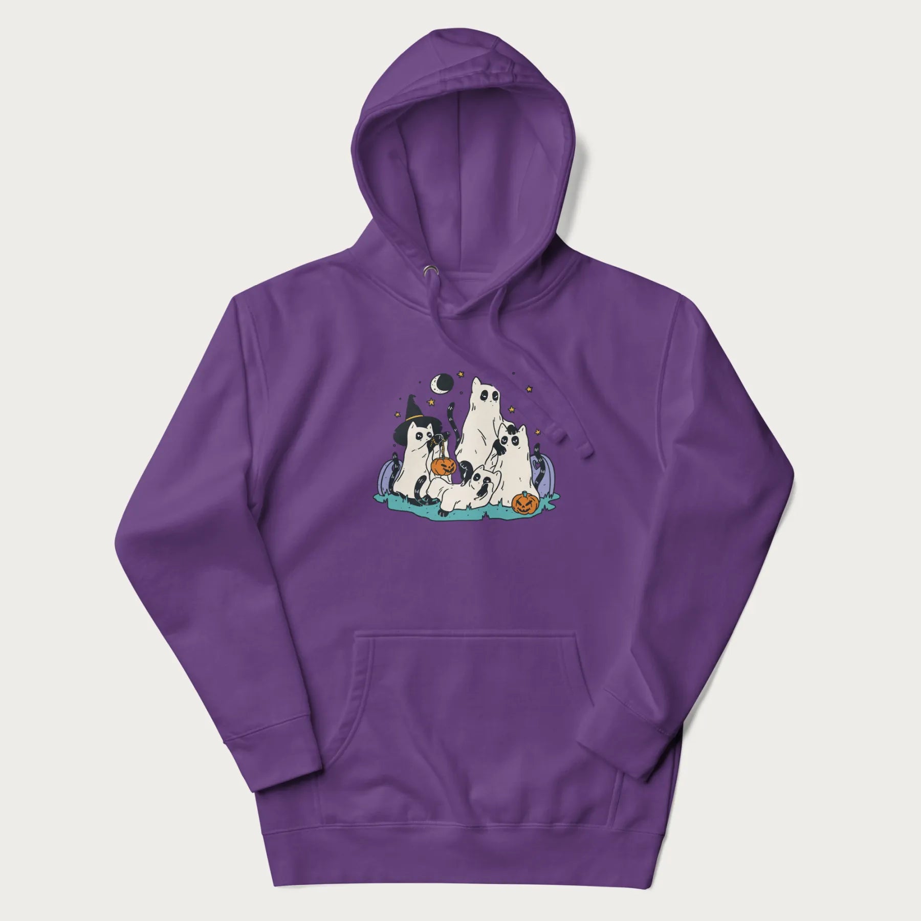 Ghostly Gathering Halloween Cat Hoodie