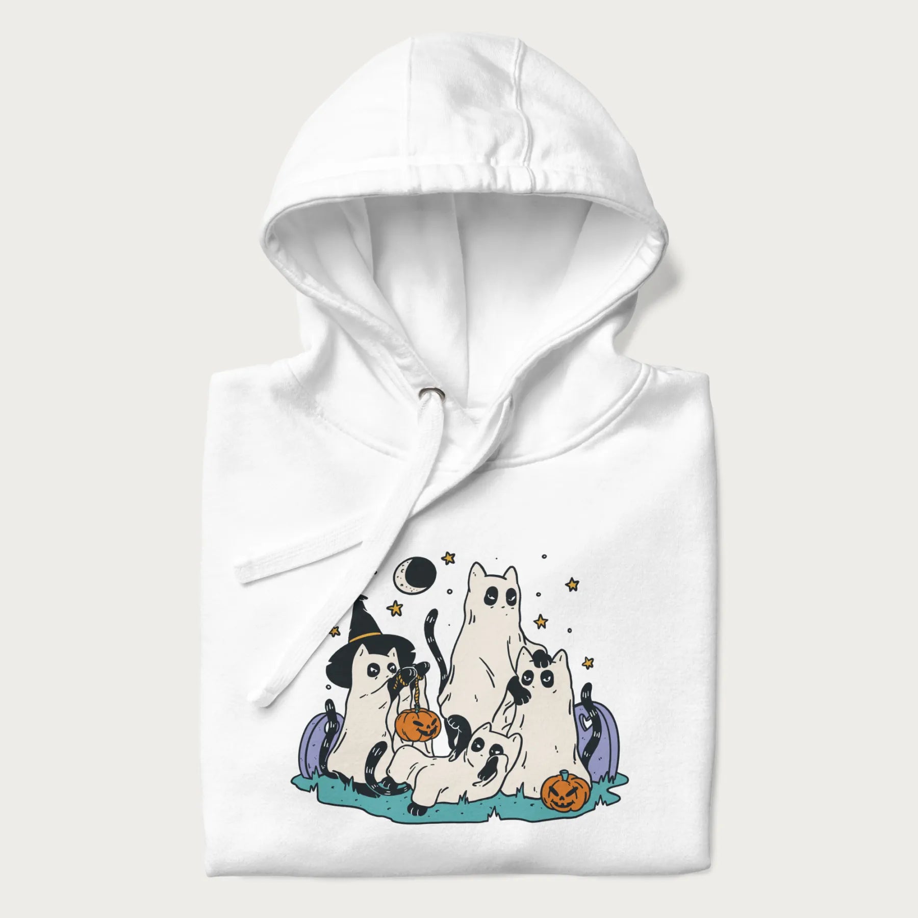 Ghostly Gathering Halloween Cat Hoodie