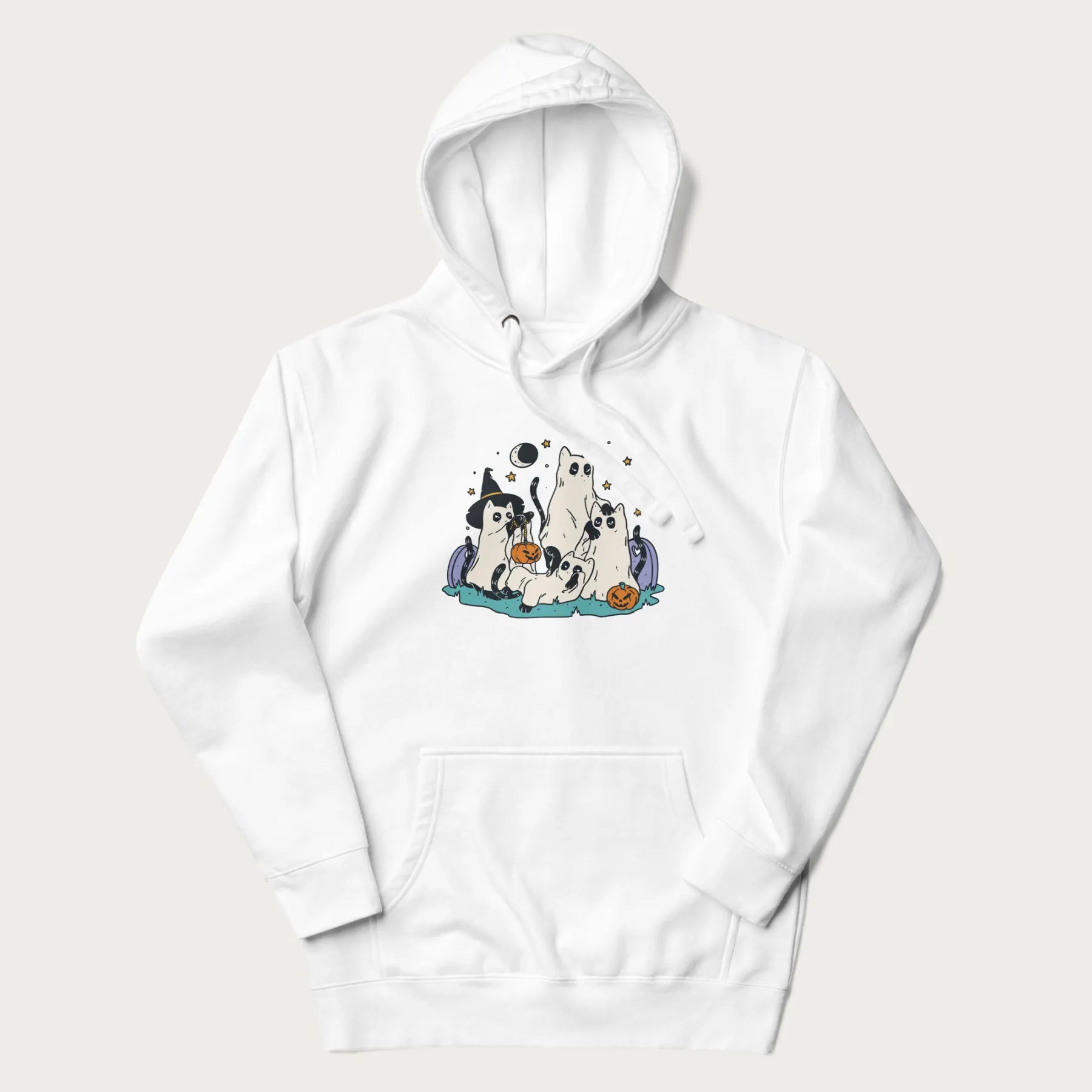 Ghostly Gathering Halloween Cat Hoodie