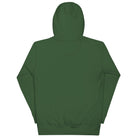 Back of Japanese Thanksgiving Hoodie in Forest Green color.