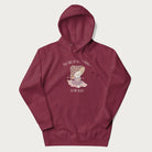 Maroon hoodie with a cute mushroom character and the text 'You Take Up So Mushroom in My Heart'.