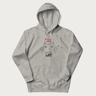 Light grey hoodie with a graphic of a cat raising its middle fingers, with the phrase "F*ck You, I'm a Cat" in red text.