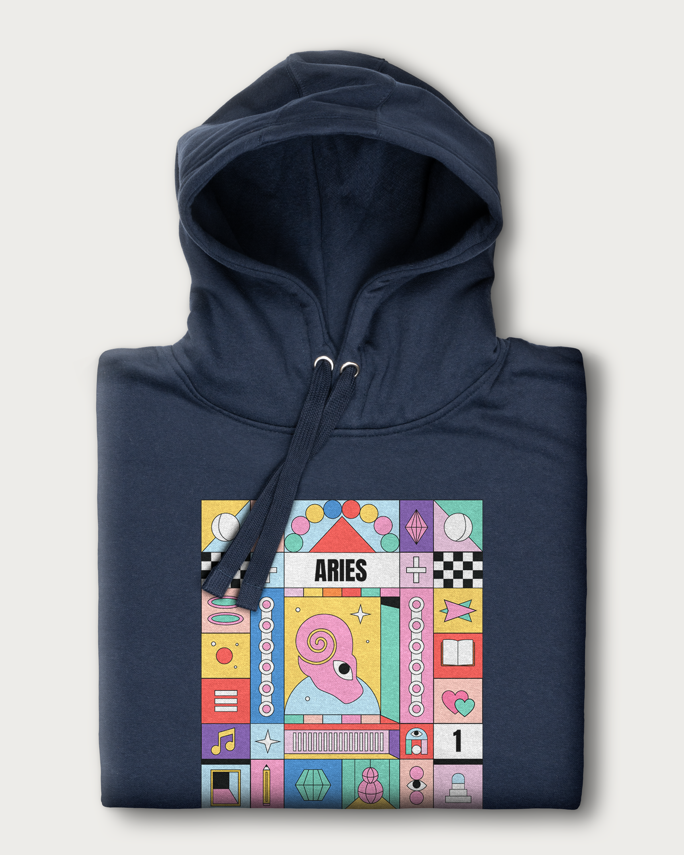 Retro Geometric Zodiac Aries Hoodie