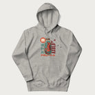 Light grey hoodie with Japanese graphic of a red axolotl in a bottle with Japanese text 'ボトル' (Bottle) and 'アホロートル' (Axolotl).