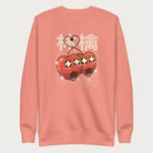 Light pink sweatshirt with Japanese text and a kawaii red apple graphic.