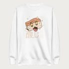 White sweatshirt with Japanese text and a kawaii nigiri sushi graphic.