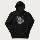 Black hoodie with Japanese psychedelic graphic of a frog with text '蛙' (Frog) and '幽靈' (Ghost) in Japanese characters.