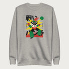 Light grey sweatshirt with Japanese text and a retro-styled robot graphic.