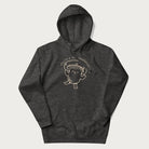 Dark grey hoodie with a cute champignon mushroom graphic and the text "You're a Real Champignon!"