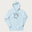 Light blue hoodie with a cute champignon mushroom graphic and the text "You're a Real Champignon!"