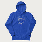 Royal blue hoodie with a cute champignon mushroom graphic and the text "You're a Real Champignon!"