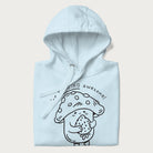 Folded light blue hoodie with a cute mushroom graphic and the text "You're FUNGING Awesome!"