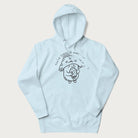 Light blue hoodie with a cute mushroom graphic and the text "You're FUNGING Awesome!"