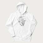 White hoodie with a cute mushroom graphic and the text "You're FUNGING Awesome!"